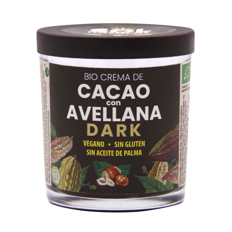 Crema de cacao negro con avellanas bio 200g Sol Natural